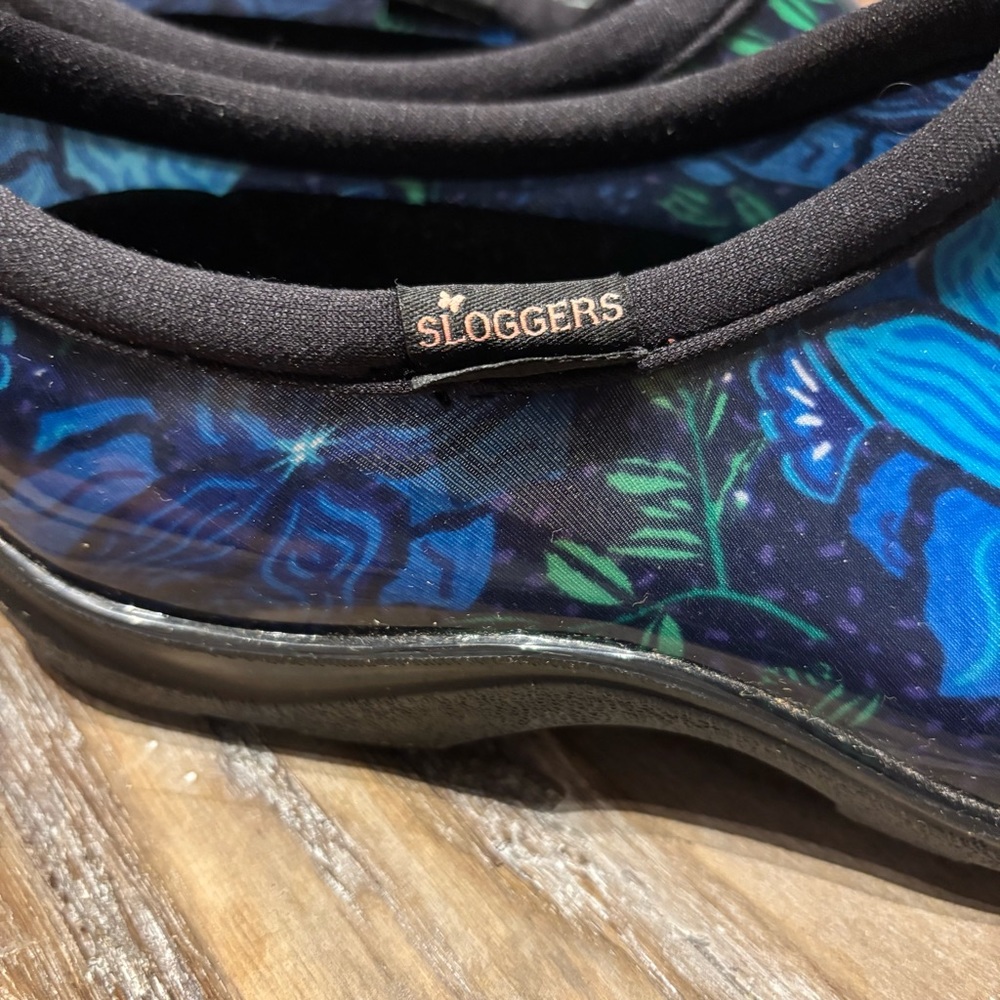 SLOGGERS WATERPROOF COMFORT Rain Garden Spring Surprise Blue Shoes Made In USA - Picture 6 of 10